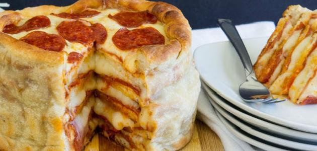 طريقة كيكة البيتزا