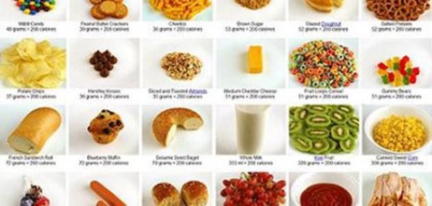 عدد السعرات الحرارية في الأطعمة