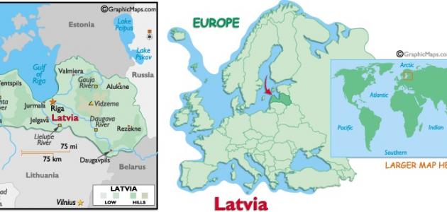 أين تقع دولة لاتفيا