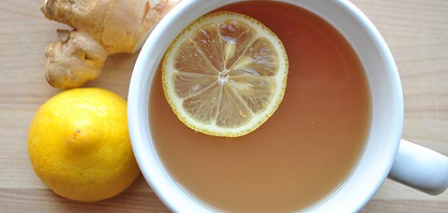 طريقة عمل شاي الزنجبيل والليمون