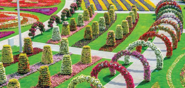أين تقع حديقة الزهور في دبي