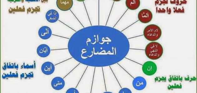 أدوات الجزم الفعل المضارع حروف عربي