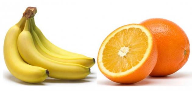 فوائد الموز والتفاح والبرتقال