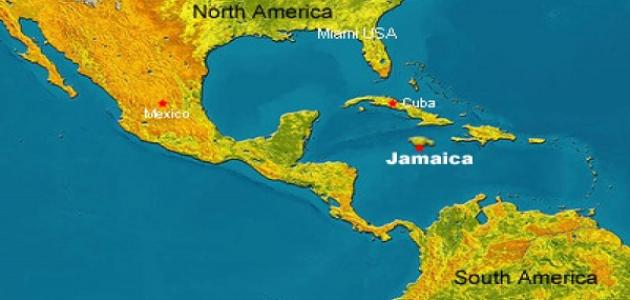 أين تقع جامايكا على الخريطة