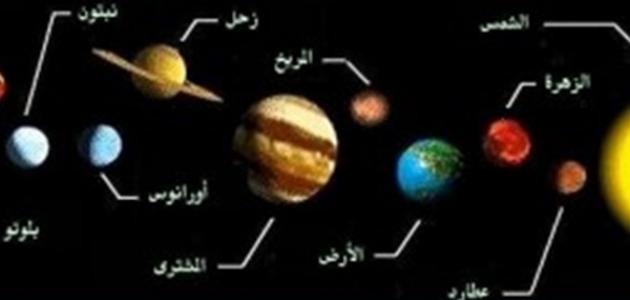 طين تل Sui  عدد الأقمار في المجموعة الشمسية - حروف عربي
